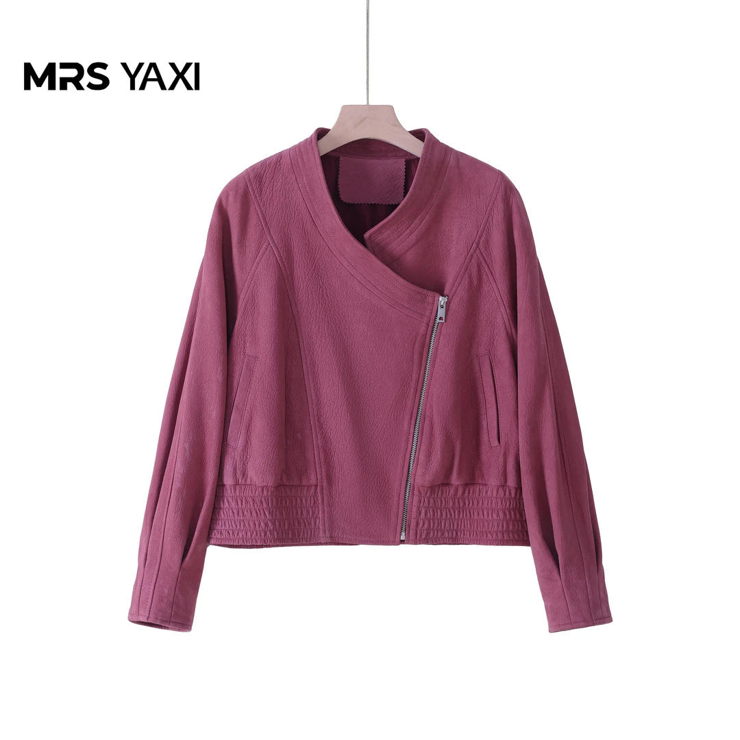 Mrsyaxi雾粉鲨鱼纹绵羊皮衣YX5081601