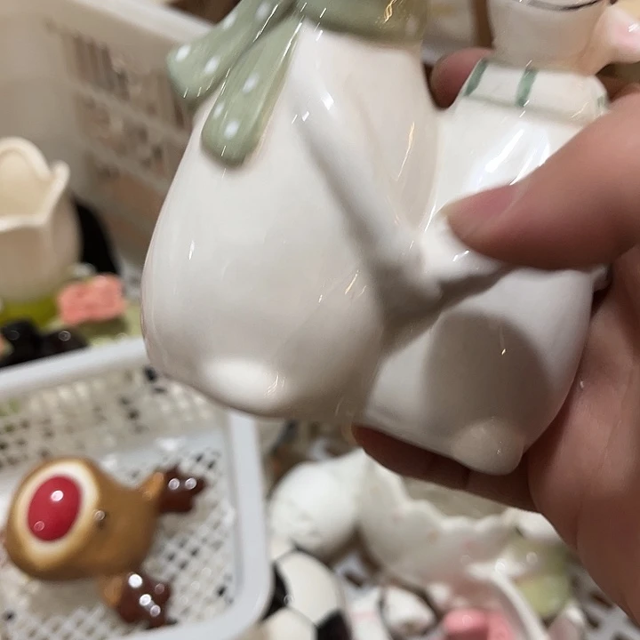 陶瓷微瑕摆件介意慎拍裂纹