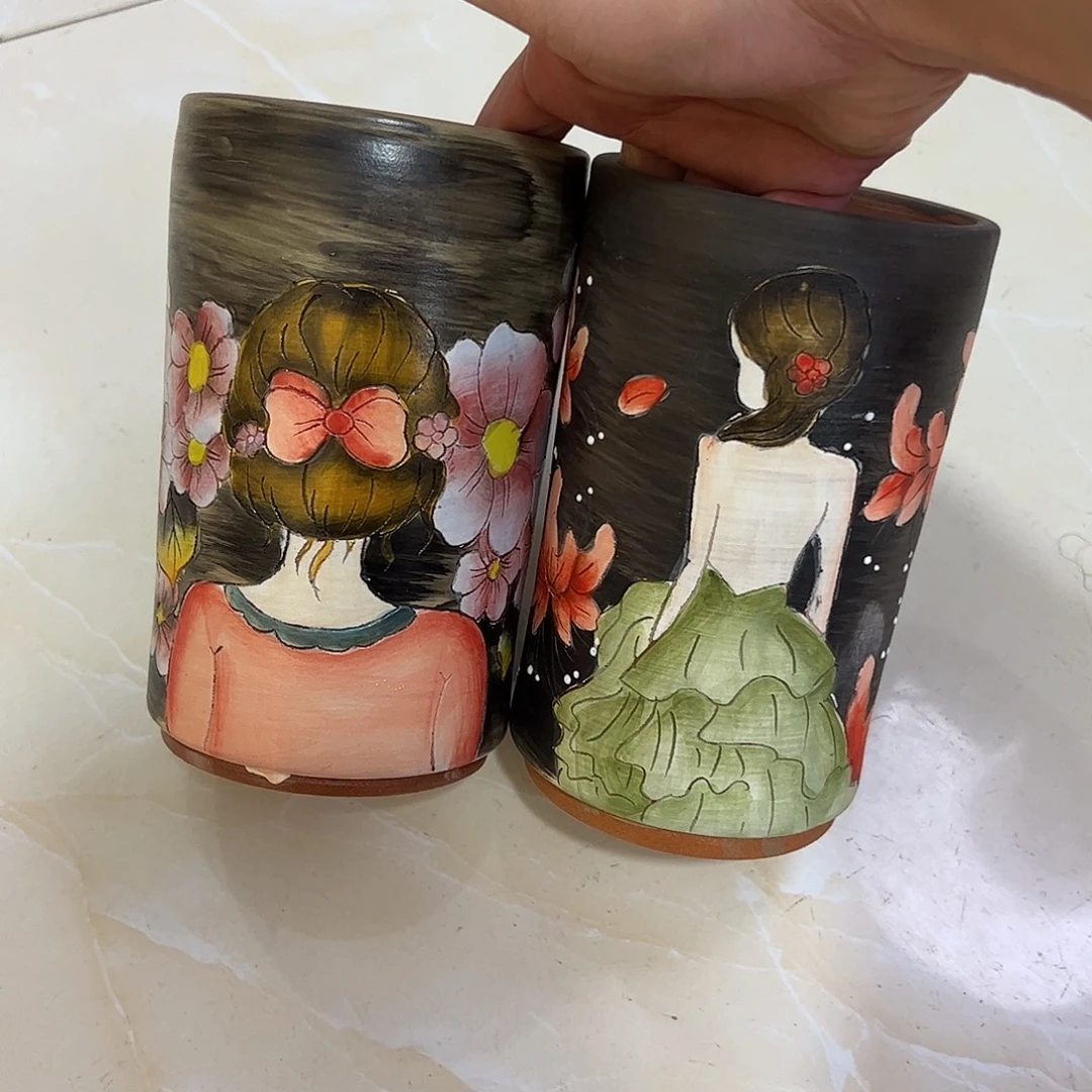 景德镇炫彩手绘口8.5高15.5