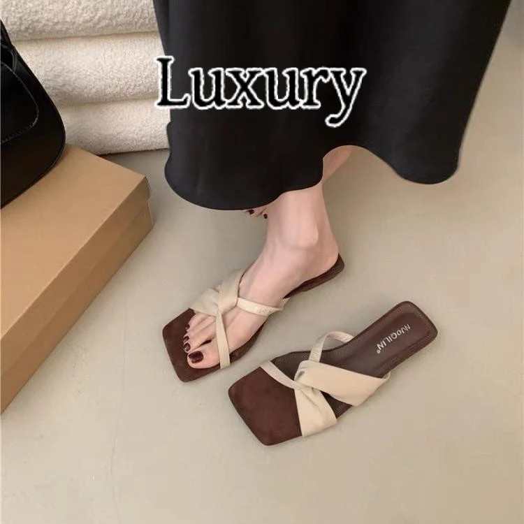 Luxury轻奢夏季25新款法式复古感高跟凉拖鞋女2025年鞋露趾小众凉