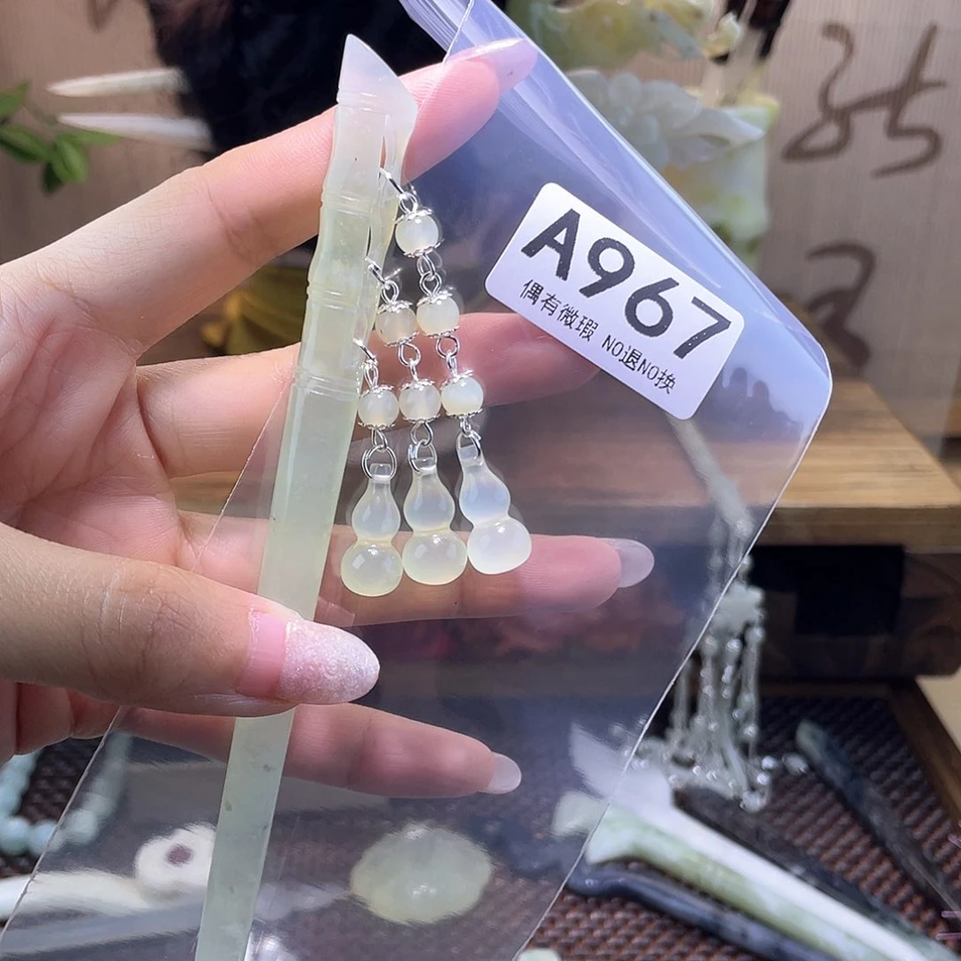 蛇纹石玉发饰合金好***鱼