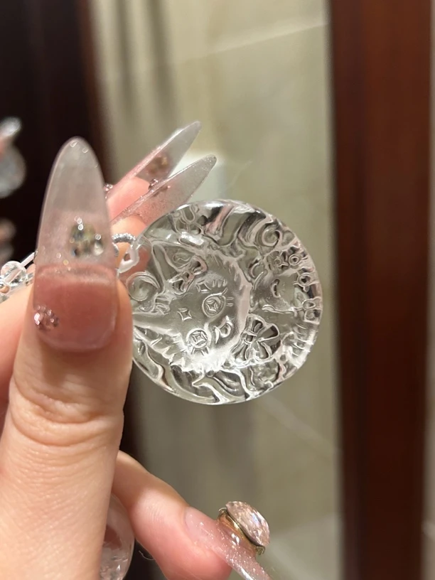 【田井爱莉】白水晶狐牌一套 天然水晶项链