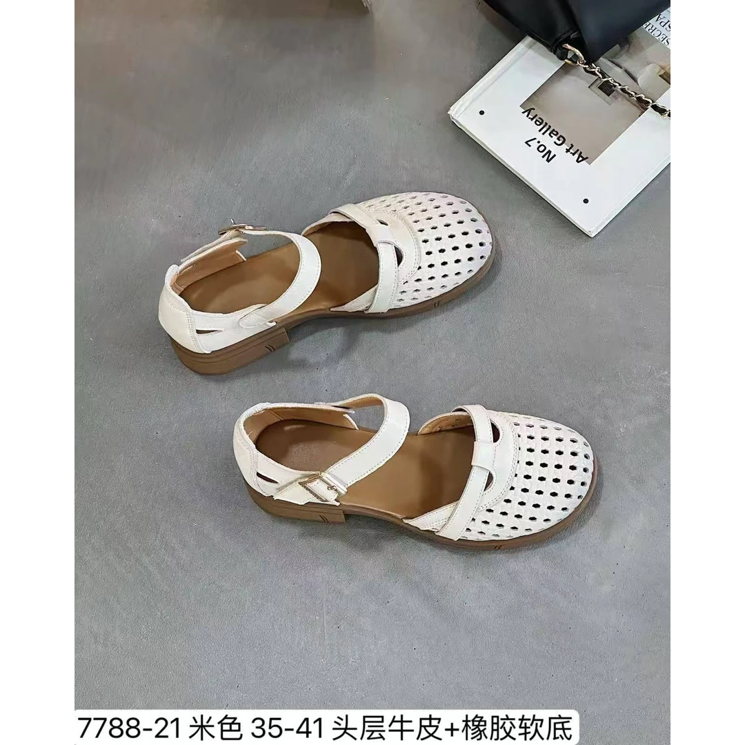 头层牛皮镂空透气凉鞋ZBX778821