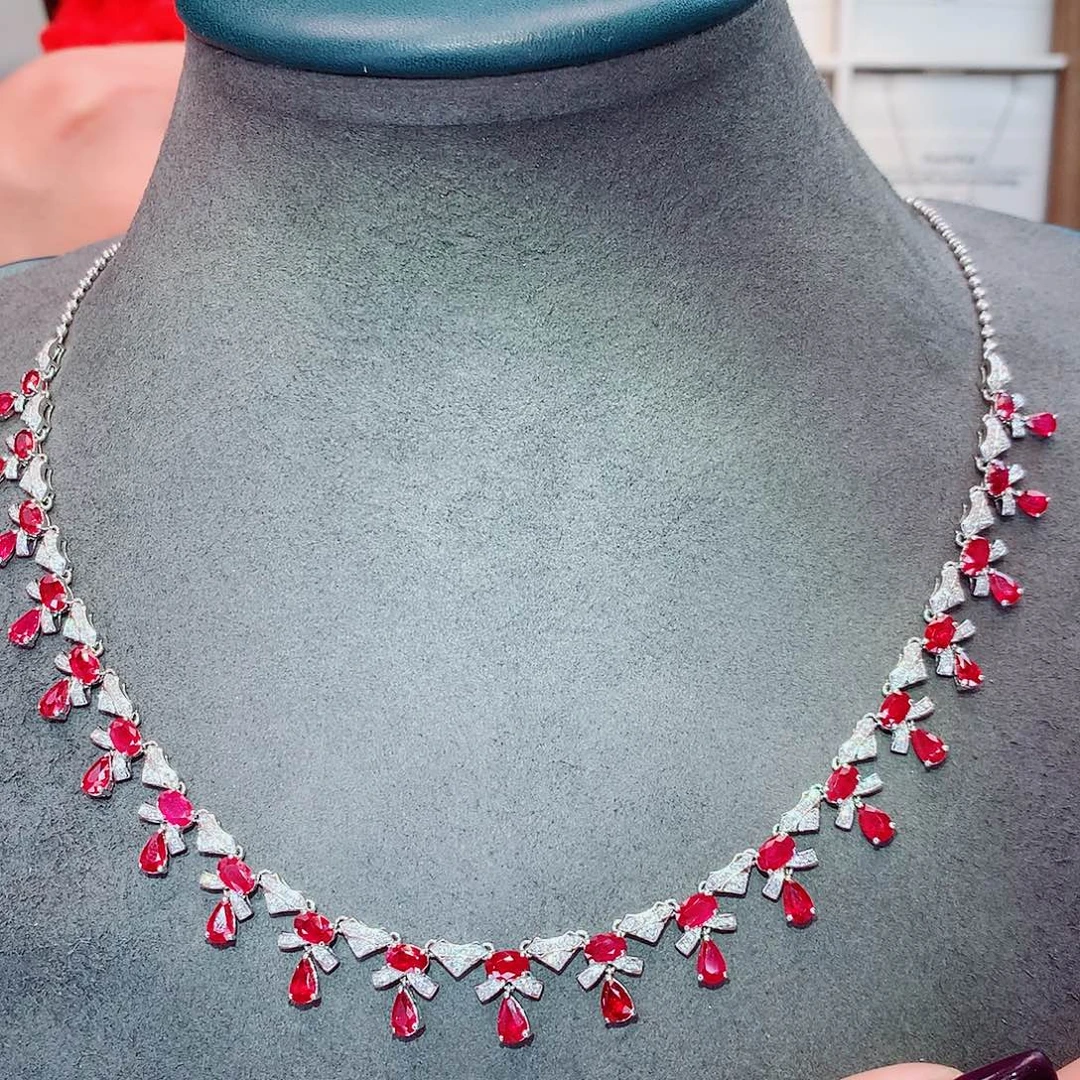 项链红宝石18K金镶嵌9.94ct/天然宝石/七天无理由