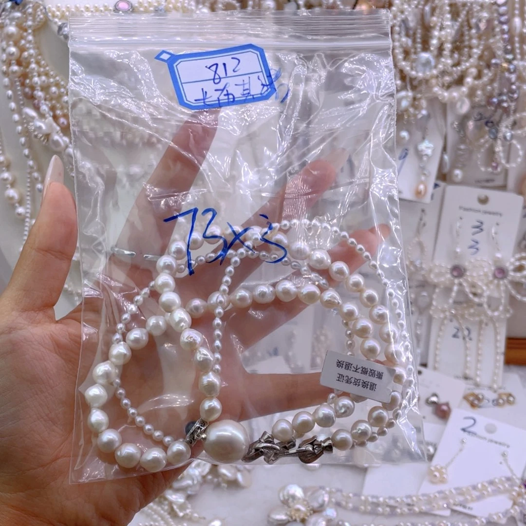 未镶嵌淡水珍珠耳饰海宝双链