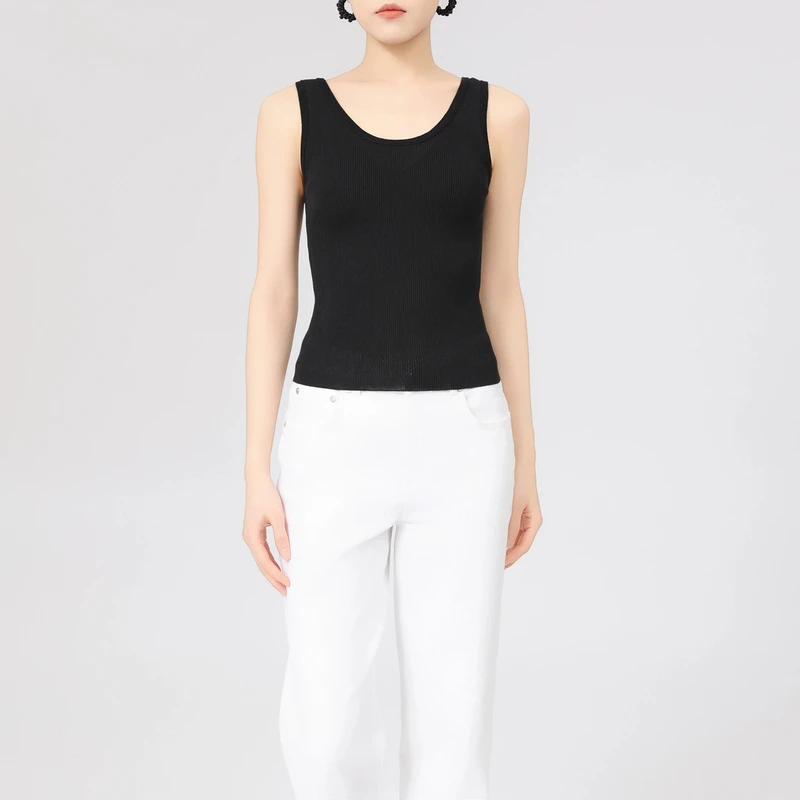 AMASS/阿玛施新款针织打底衣百搭气质运动修身背心吊带女538013