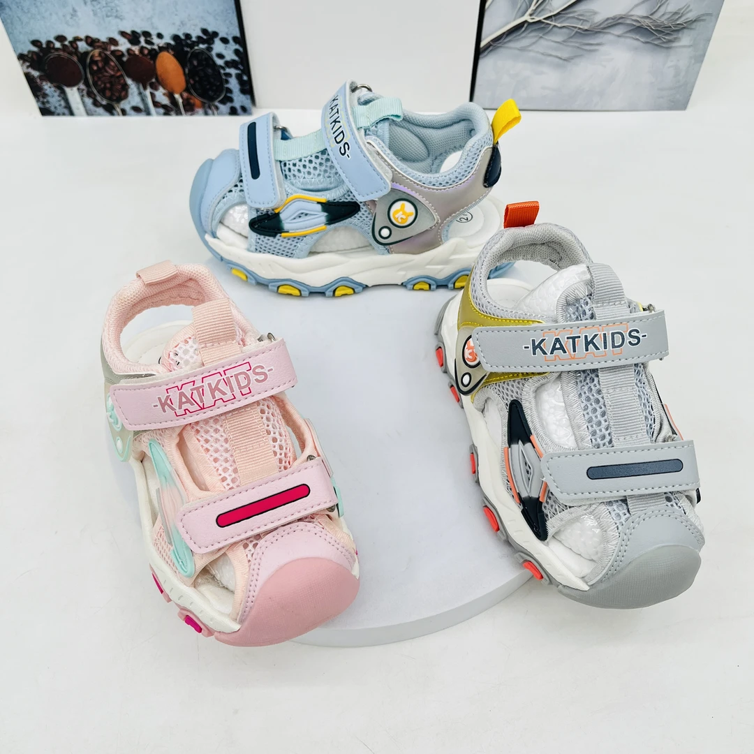 （微瑕）D3区2696夏季休闲包头凉鞋时尚女童男童透气复合底小童夏款