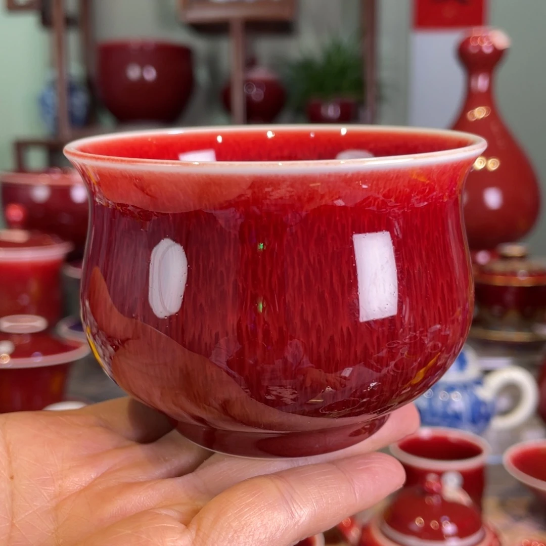清欢雅玩原矿郎红大福桶杯