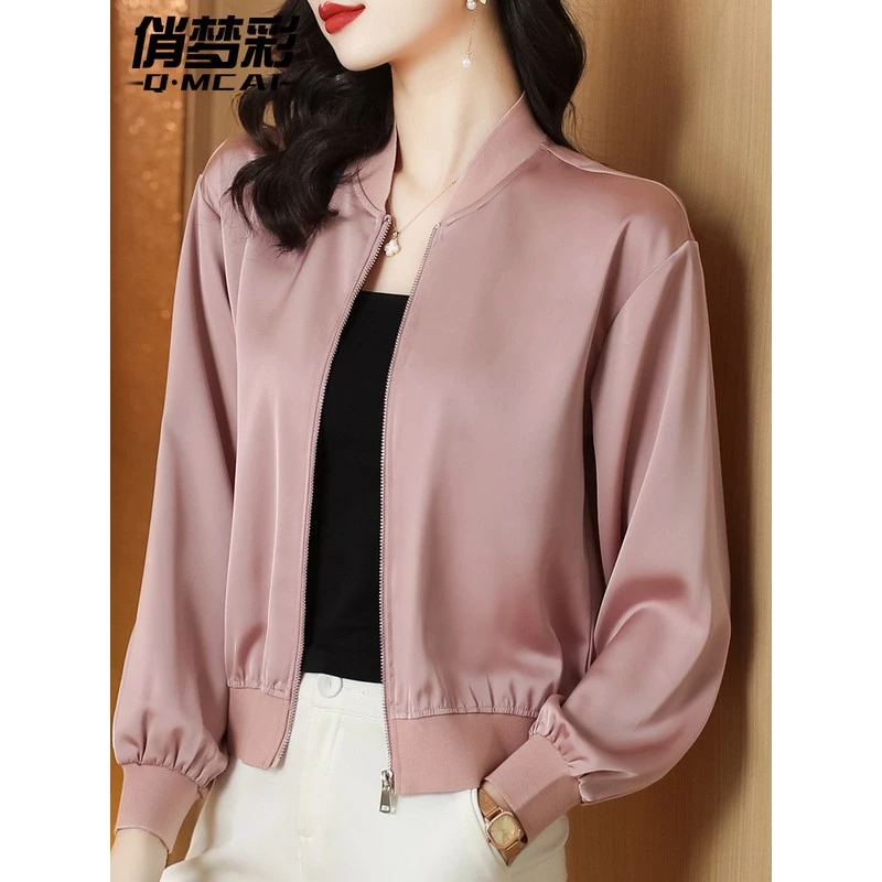 妈妈薄短外套女士防晒衣今年新款休闲夹克开衫上衣漂亮时尚棒球服