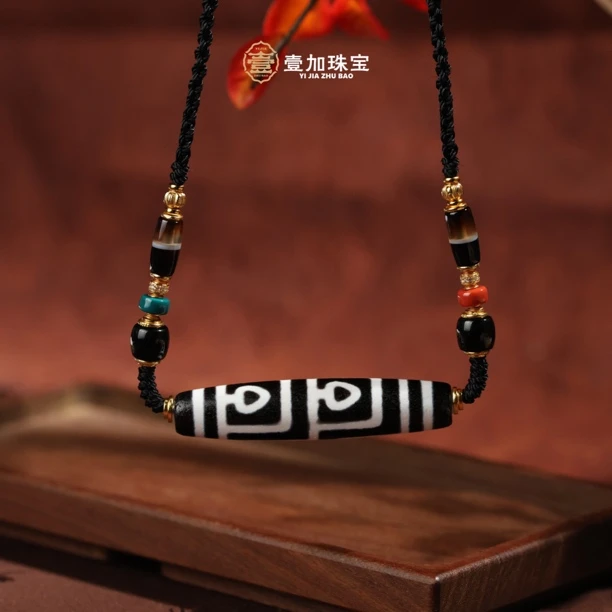 壹加师姐｜手工设计横版地门菩提四玛瑙项链多样性发一6578B