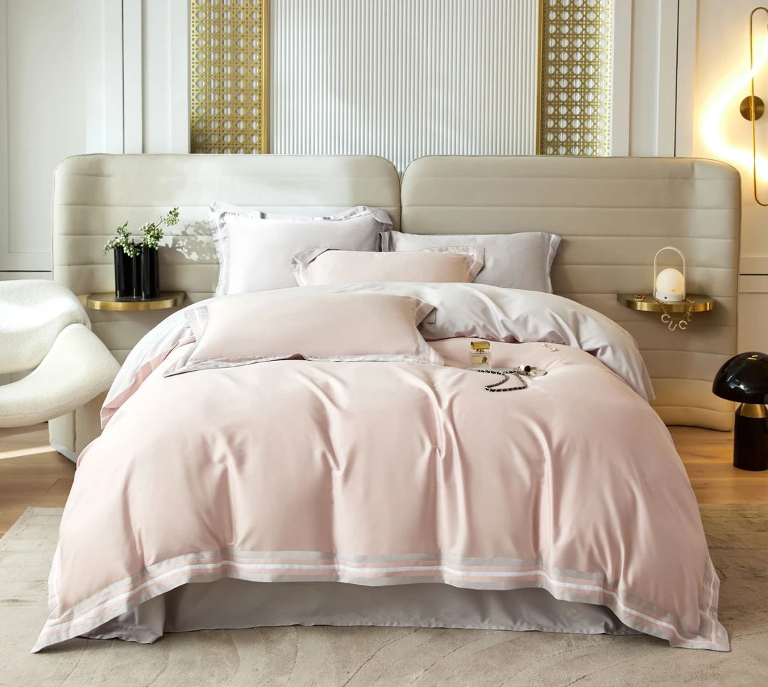 【蕾拉Layla】700TC匹马长绒棉撞色工艺高端拼条四件套