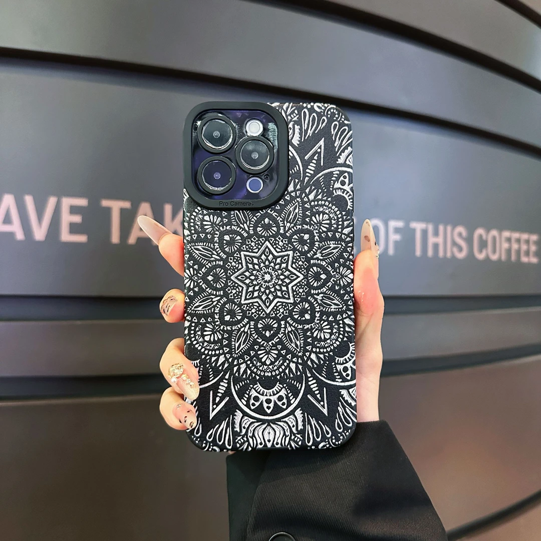 适用【苹果oppo华为vivo小米】梦幻黑暗图腾创意手机壳高级女款