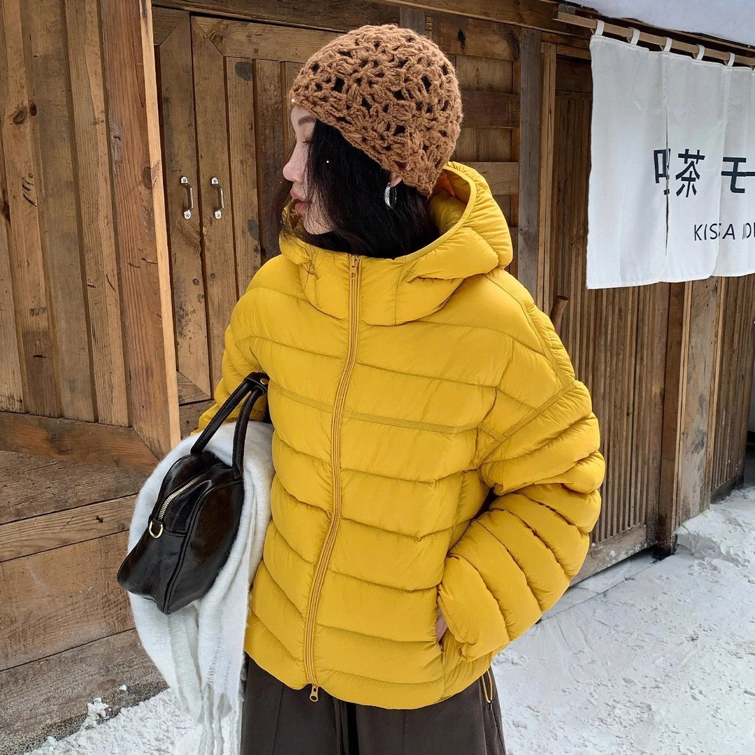 【90%白鸭绒】2025冬季新款连帽短款排骨羽绒服