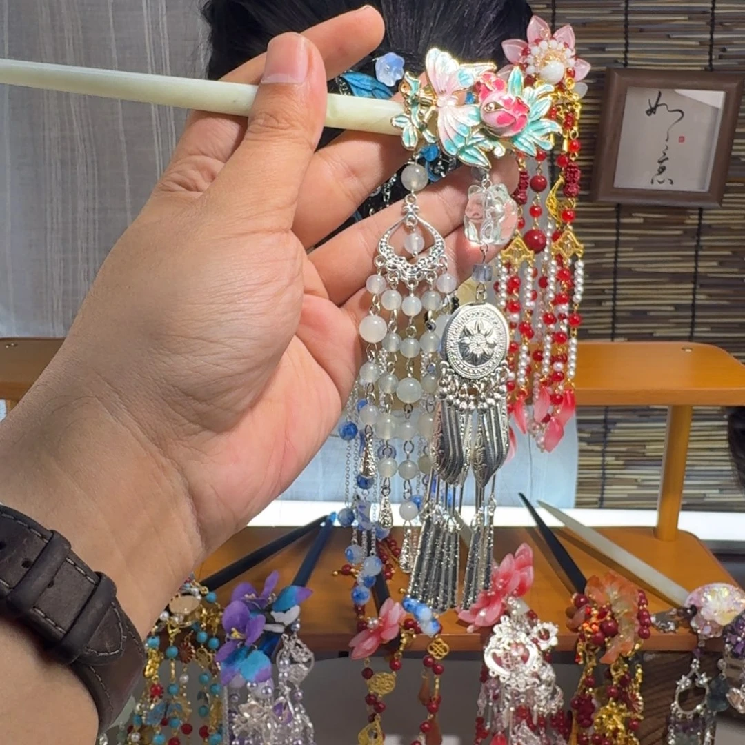 蛇纹石玉合金发饰