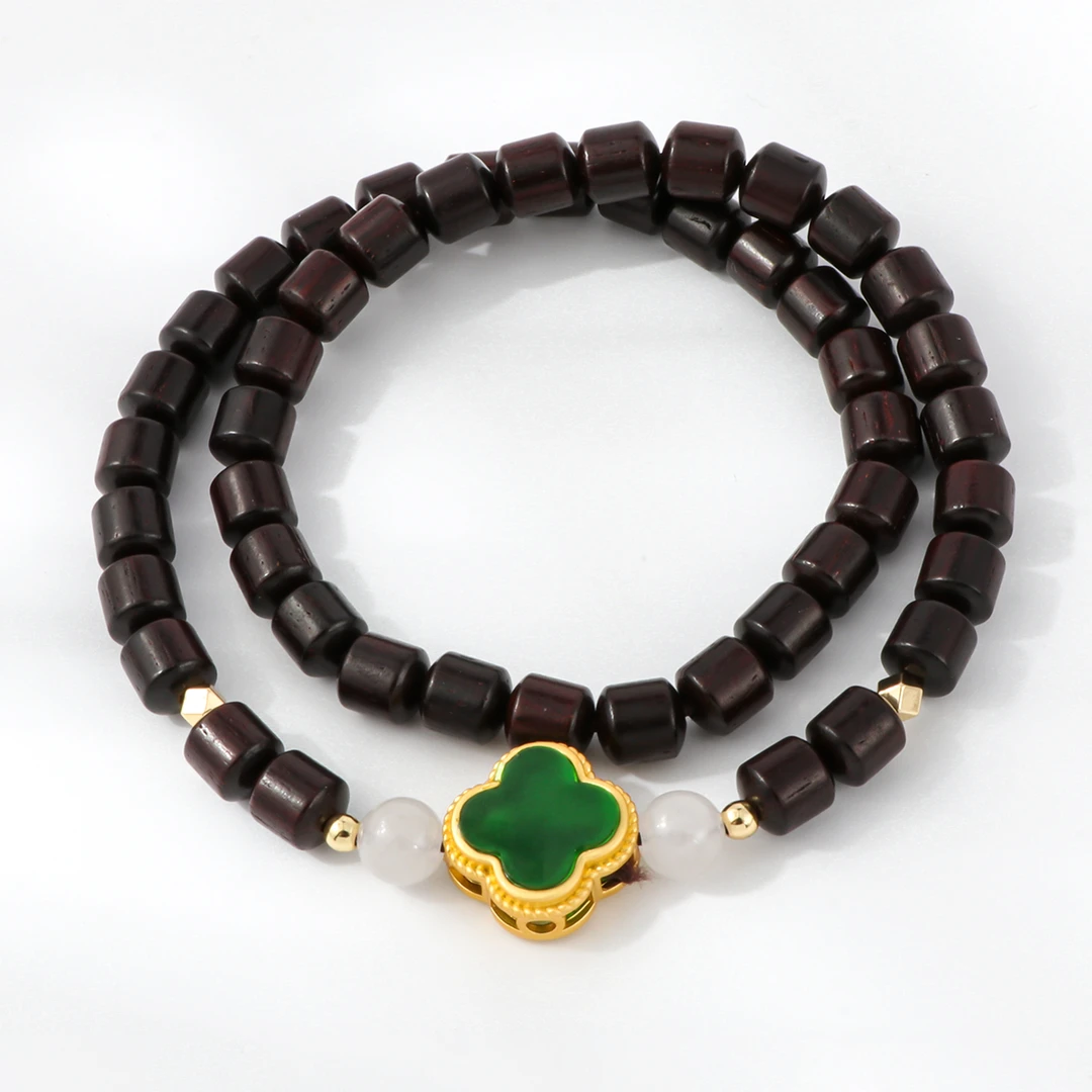 小叶紫檀四叶草手串     无礼盒T