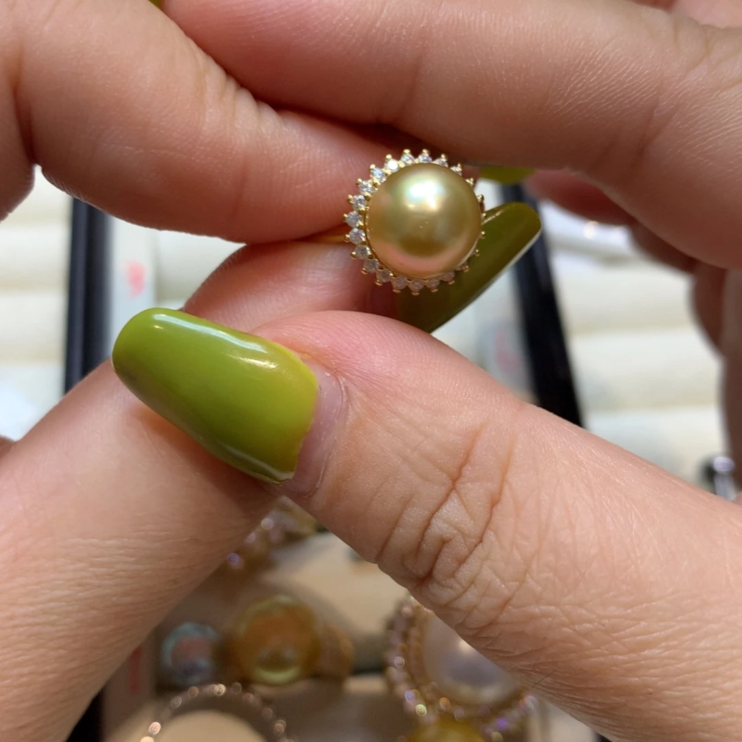海水珍珠戒指银S925镶嵌