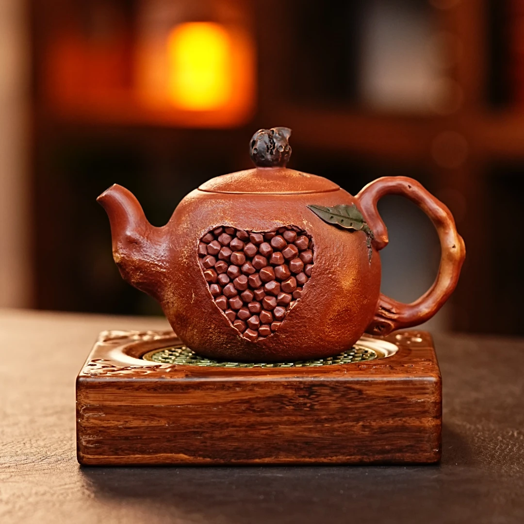 宜兴正宗紫砂石榴茶壶紫砂杯主人茶杯全手工网红茶器紫砂高级茶具