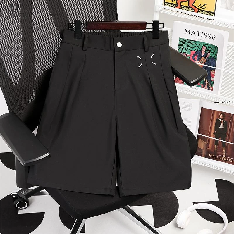 DIIIVERGOM轻奢痞帅冰丝垂感休闲西装短裤男士夏季薄款宽松慵懒风