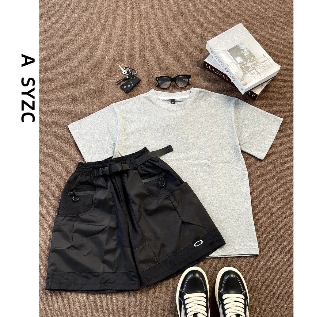 户外登山美式机能短裤黑色百搭休闲夏季短裤vibe风大口袋防水裤男