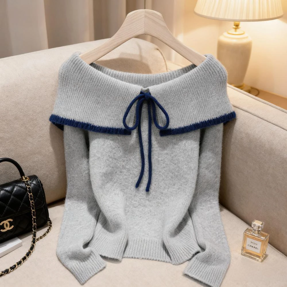 2025秋季新款法式慵懒纯欲风休闲时尚气质百搭长袖毛衣针织衫女装