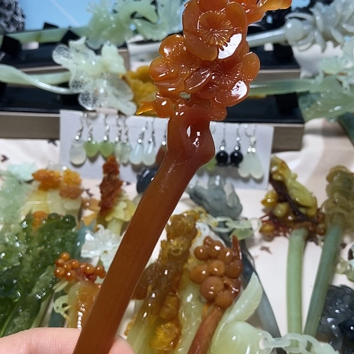 岫玉未镶嵌发簪欣*