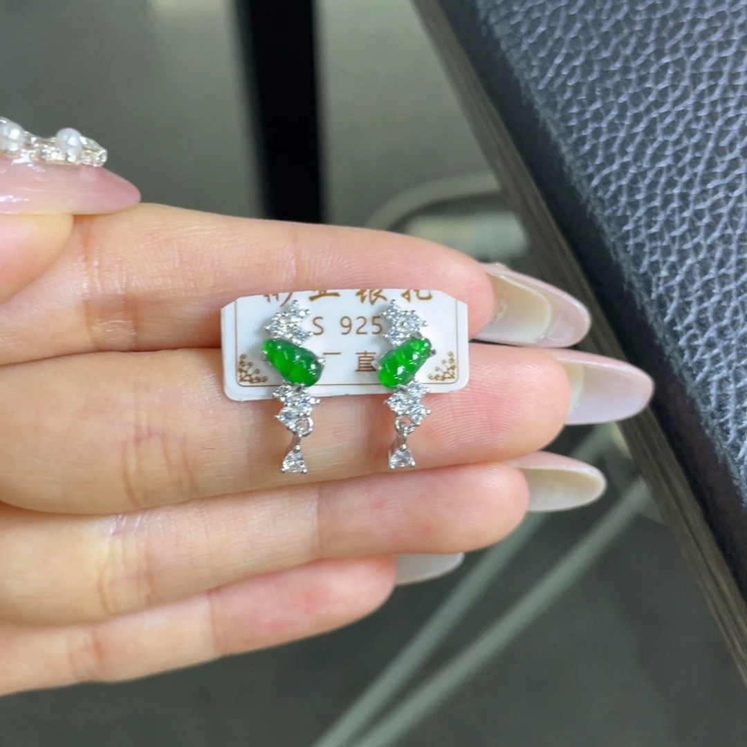 翡翠银S925镶嵌吊坠(不含链)