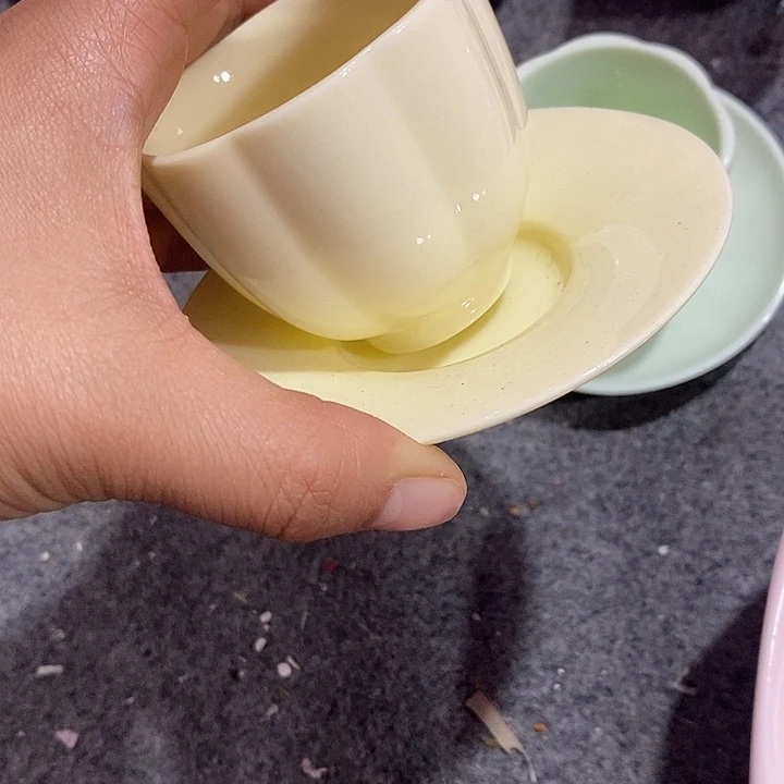 摆件陶黄稀土一杯一碟