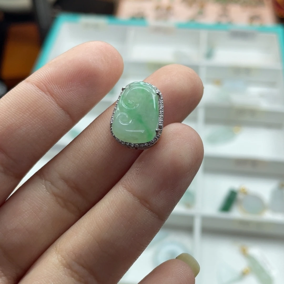 翡翠银S925镶嵌颈饰