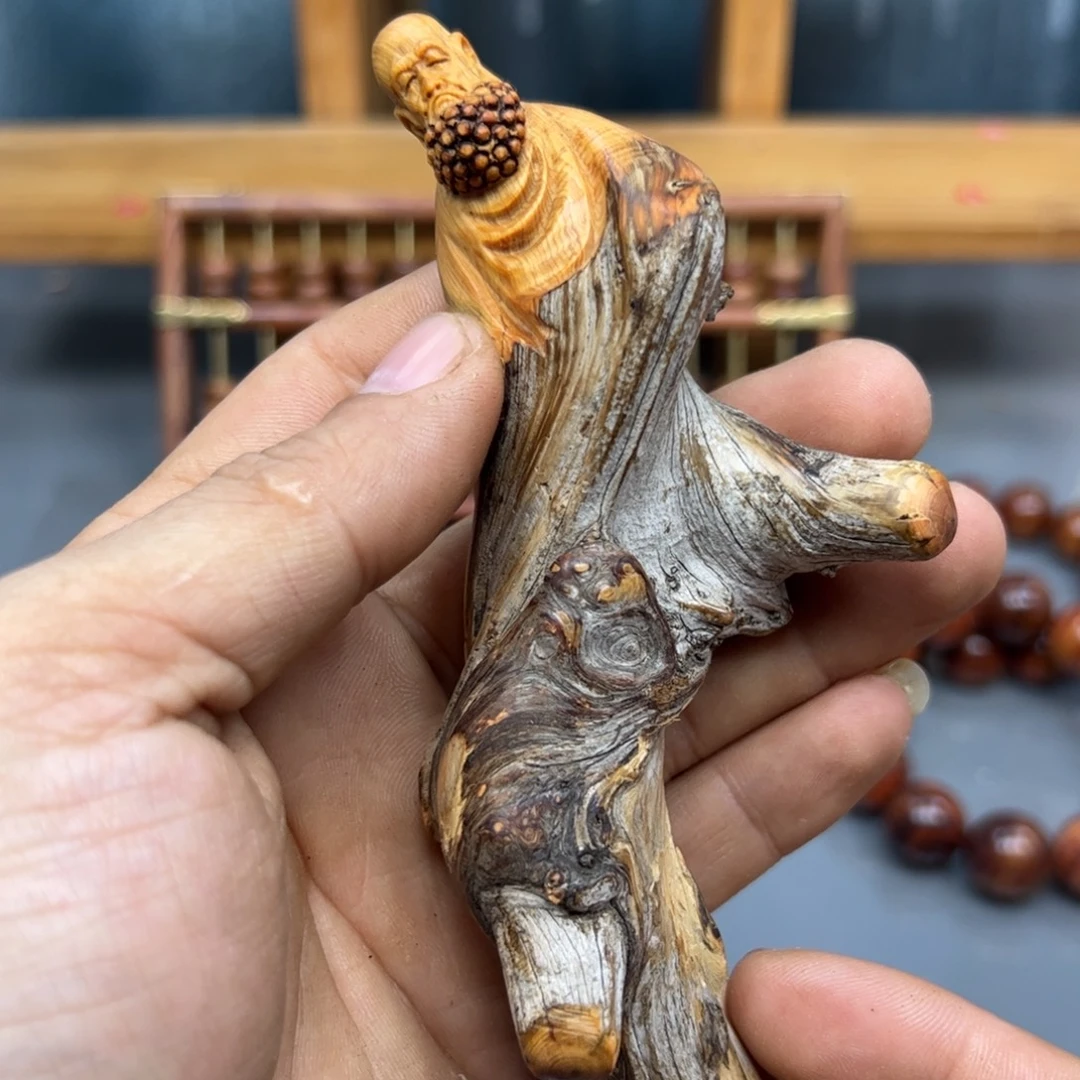 笑****木崖柏木摆件手把件