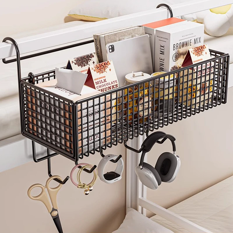 宿舍置物架可移动免打孔学生上下铺床边挂篮零食架寝室收纳神器