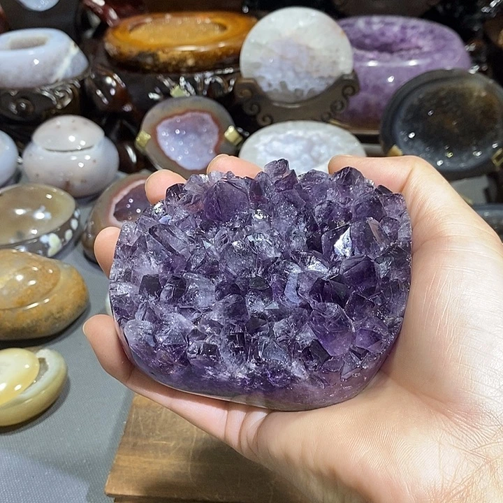 未镶嵌紫晶摆件紫晶平板