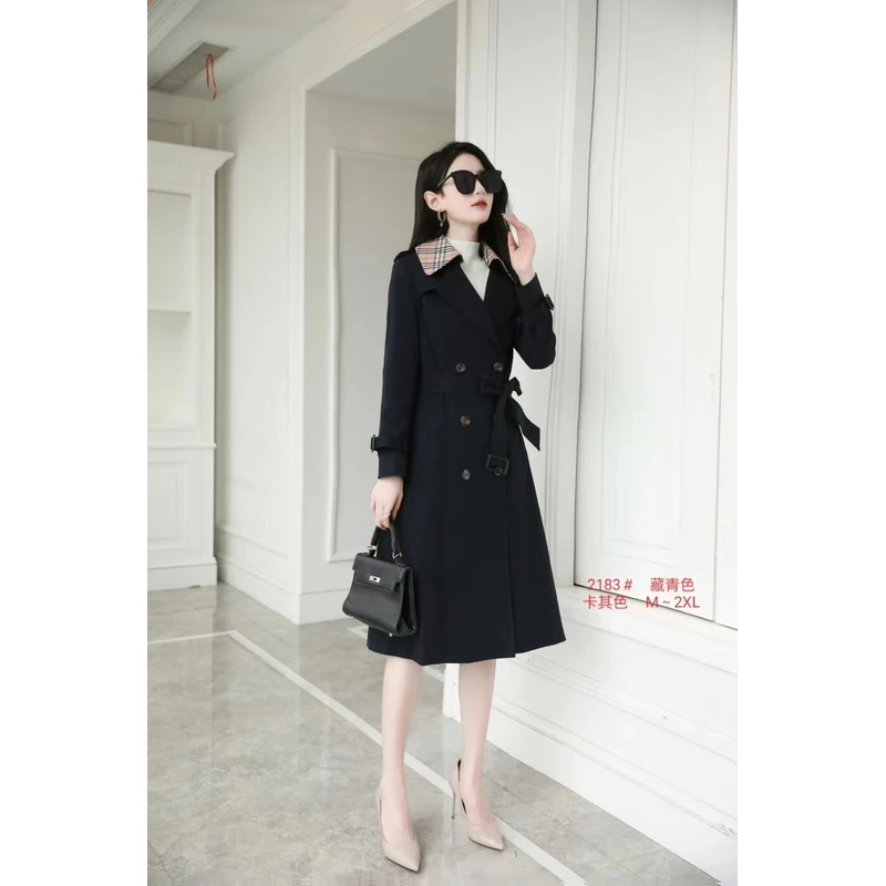气质百搭休闲女士收腰设计师系带韩版风衣2183
