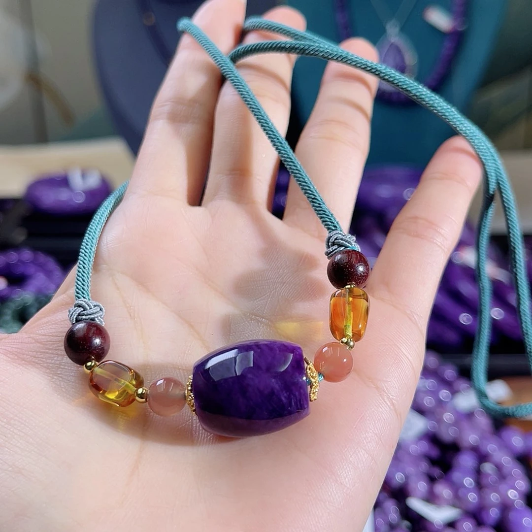 查罗石（紫龙晶）桶珠未镶嵌