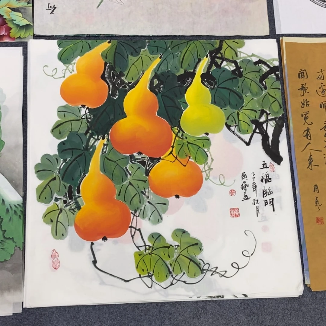 国画尺寸70✖️70精品斗方手绘画