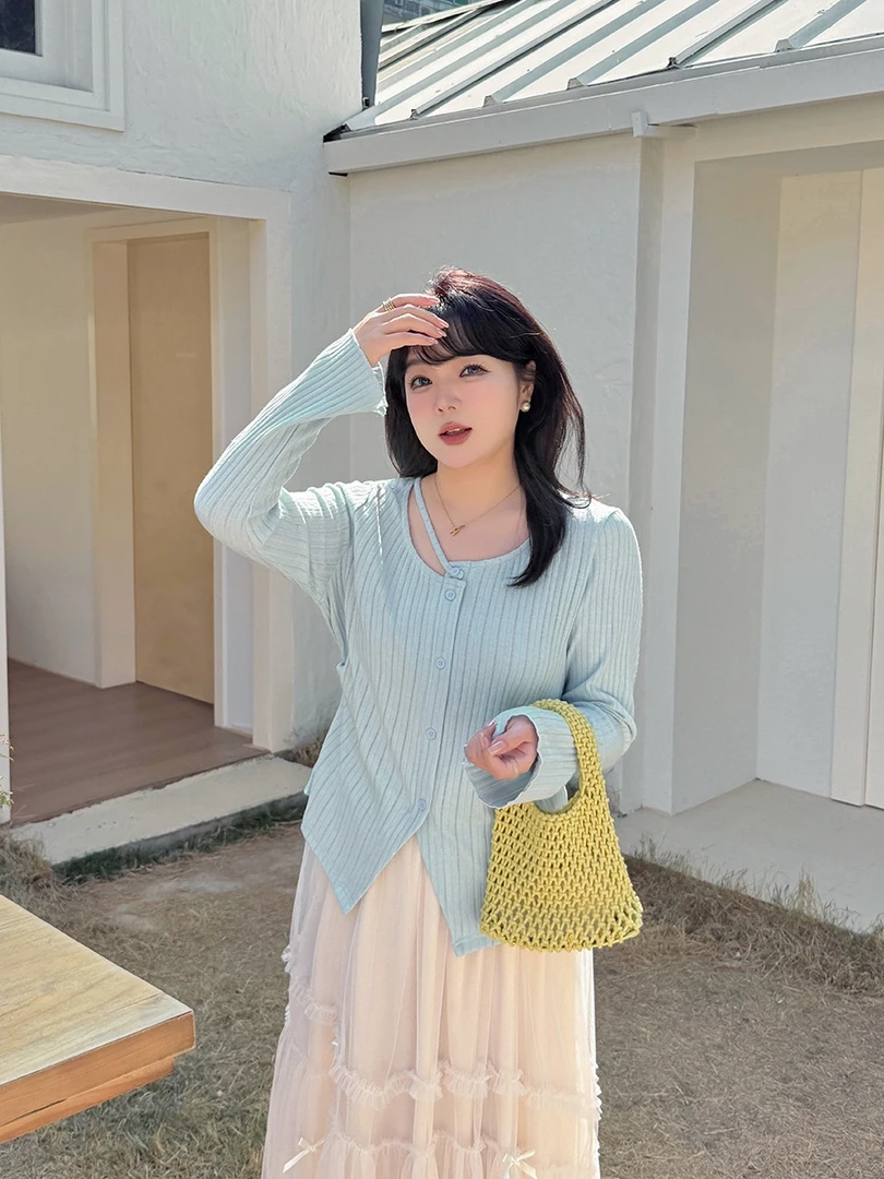 DY大码女装春夏新款设计感褶皱上衣显瘦宽松温柔法式时尚百搭气质