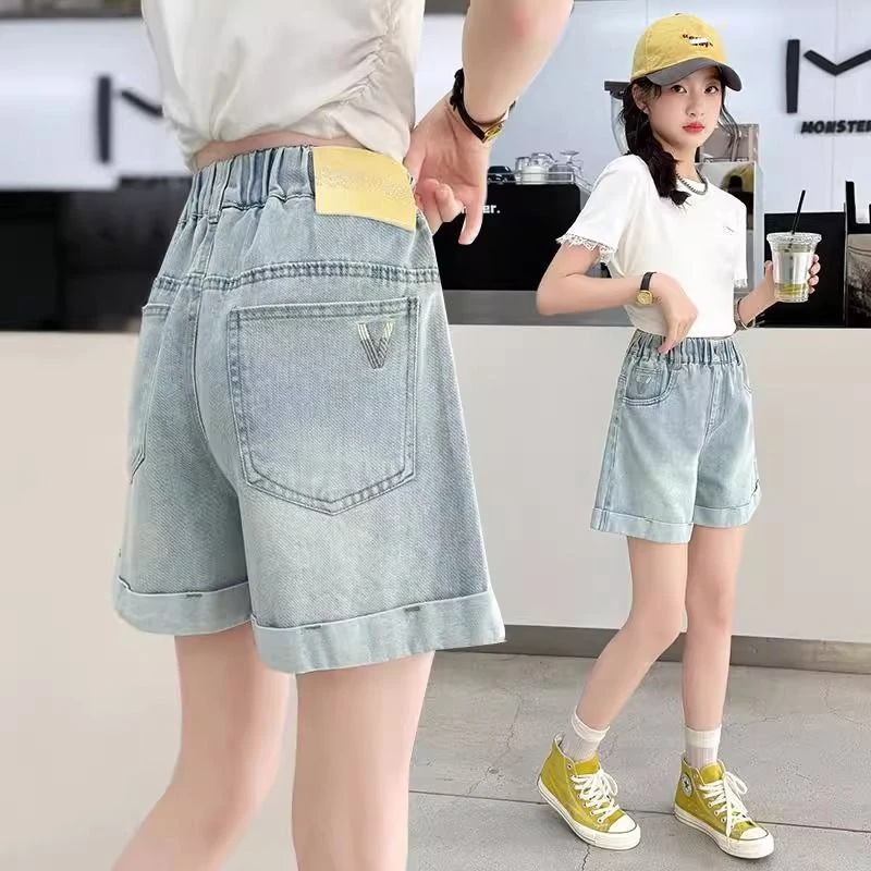 女童短裤牛仔2025潮流新款中式中大童夏装洋气裤子儿童公主风洋气