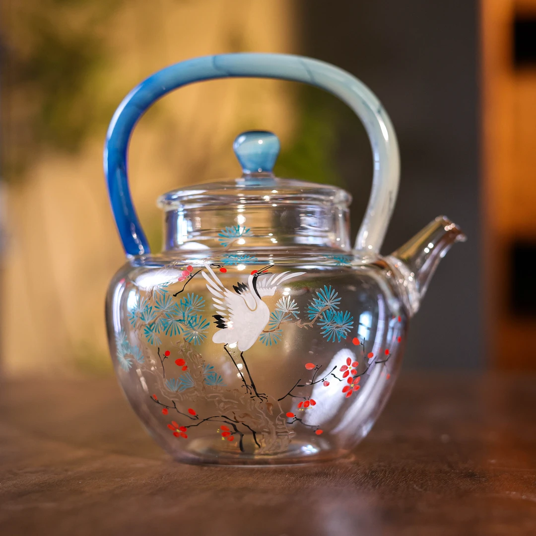 纳兰-松梅仙鹤提梁壶（物肆0157）