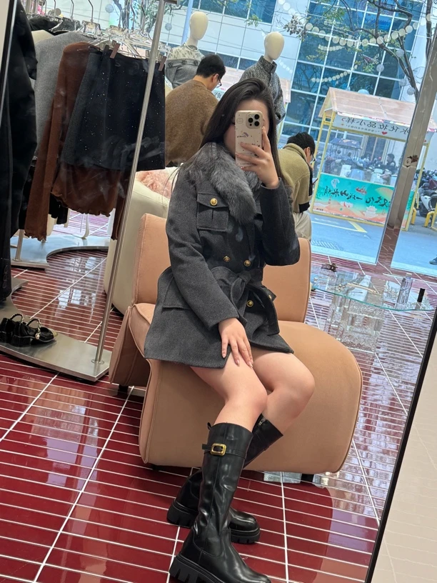 小香风多扣长款外套