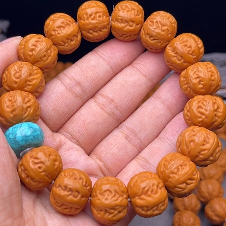 猴头核桃吊坠17麻花串绿