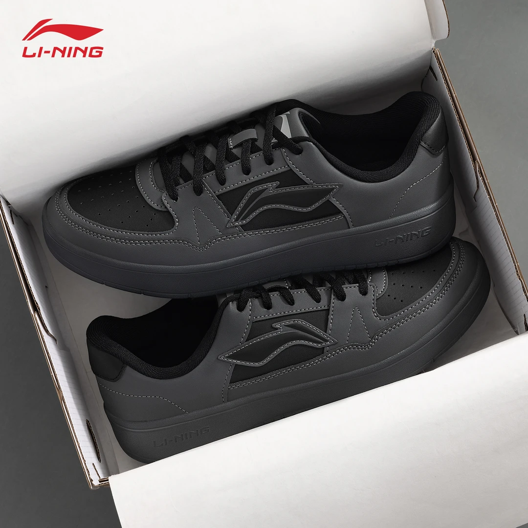 李宁月临男鞋板鞋官方正品低帮百搭运动鞋轻便经典潮鞋拼色休闲鞋