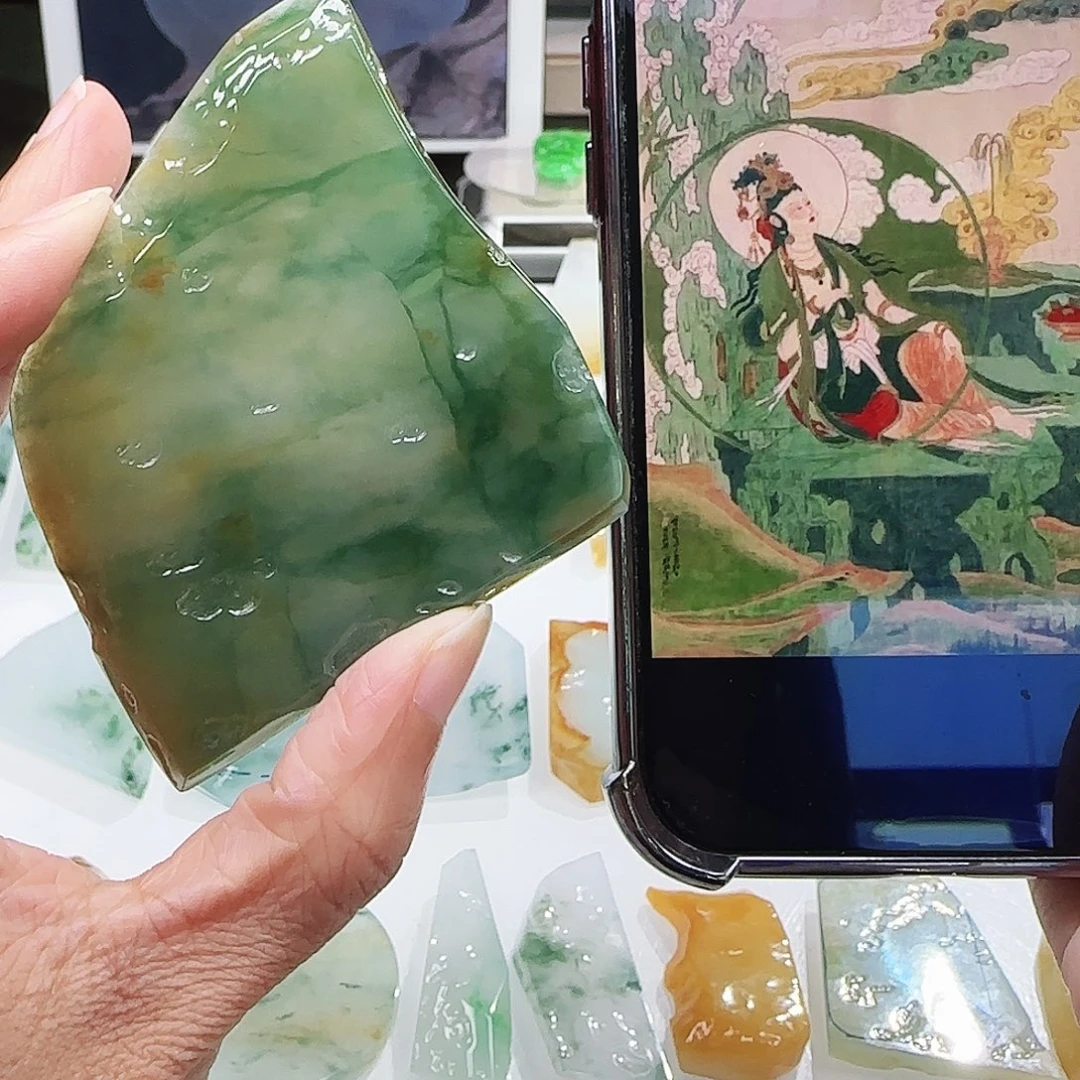 定制翡翠未镶嵌缅甸翡翠挂件