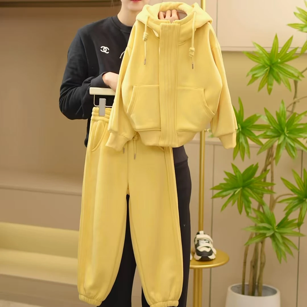 boboe/波波鹅2025春秋季新款女童休闲时尚纯色上衣+裤子—Y4097