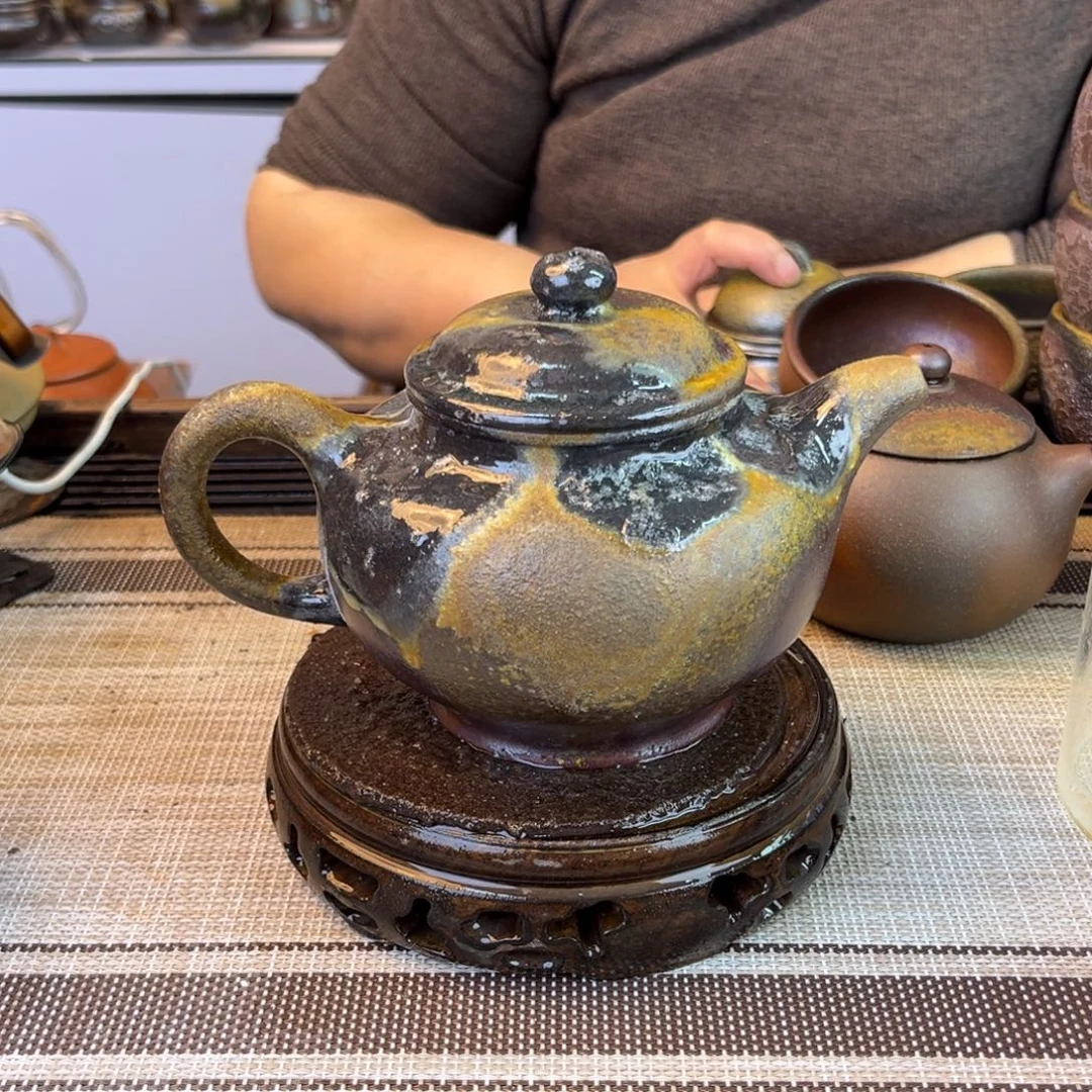 紫砂茶壶底槽清柴烧500cc