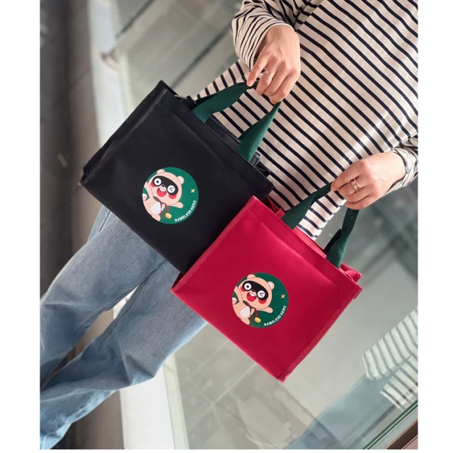 日式简约饭盒袋手拎帆布包卡通小学生上班族手提袋子带饭便当袋