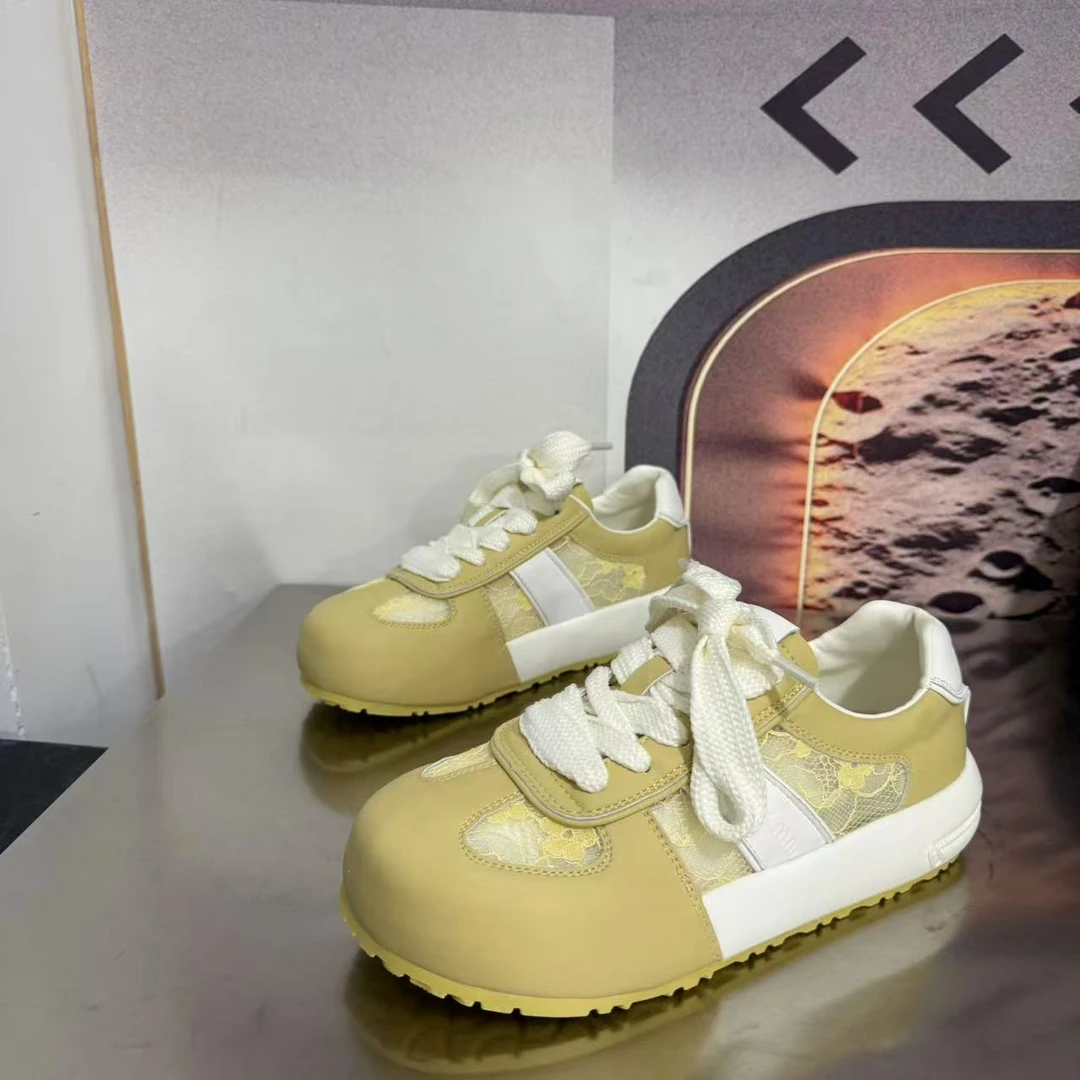 228-265春夏新款2025圆头系带韩版简约休闲板鞋潮流百搭ins