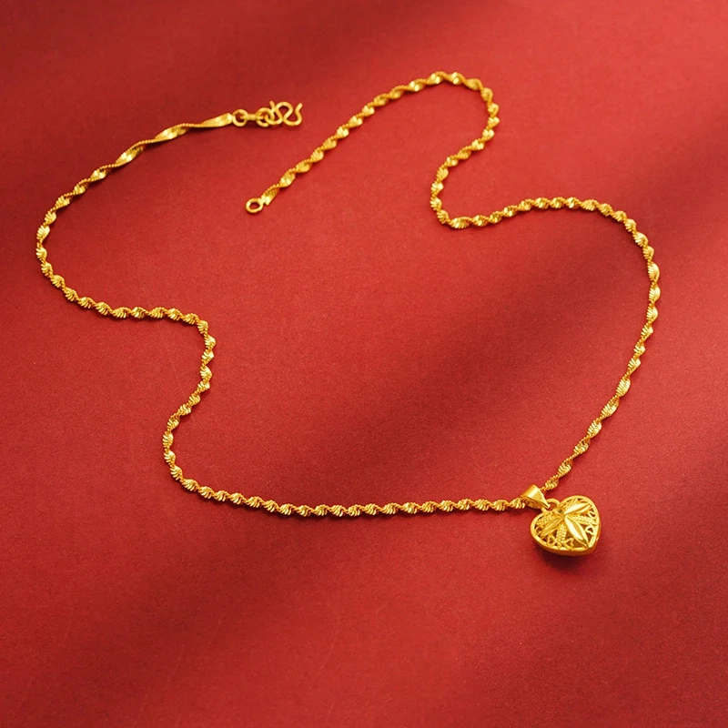 铜合金项链 【蛇年送妈妈新年】镂空轻奢气质金色女款时尚女士简约