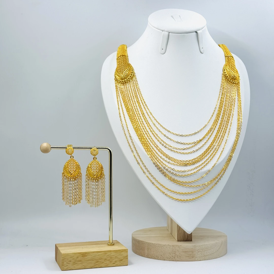 铜项链 TJ210 铜首饰 项链耳环两件套