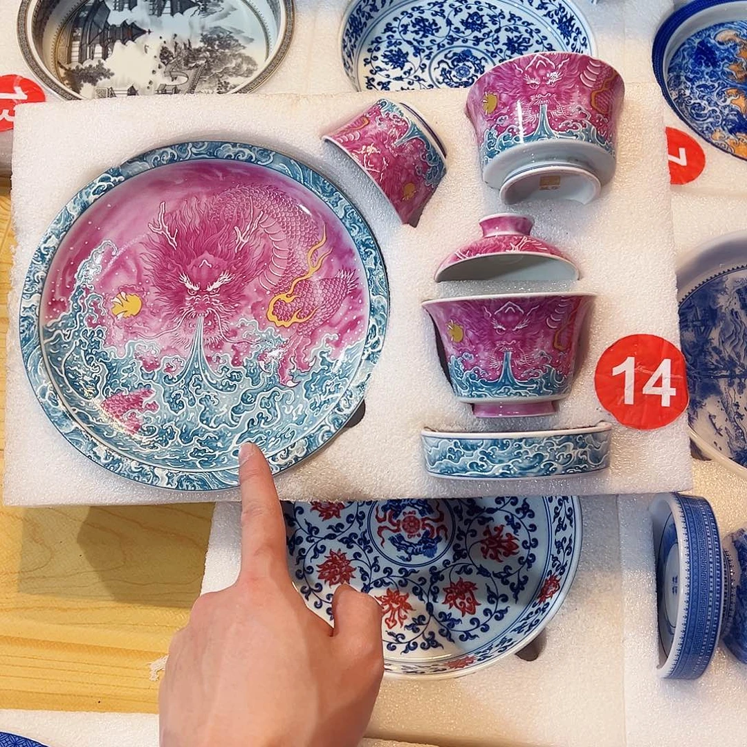 小***了胭脂红龙五件套览源堂