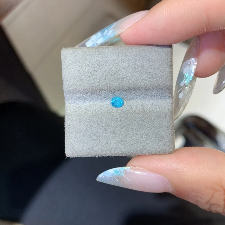 未镶嵌珠宝半成品帕拉依巴碧玺0.14ct巴西霓虹蓝（吉尔德VB）