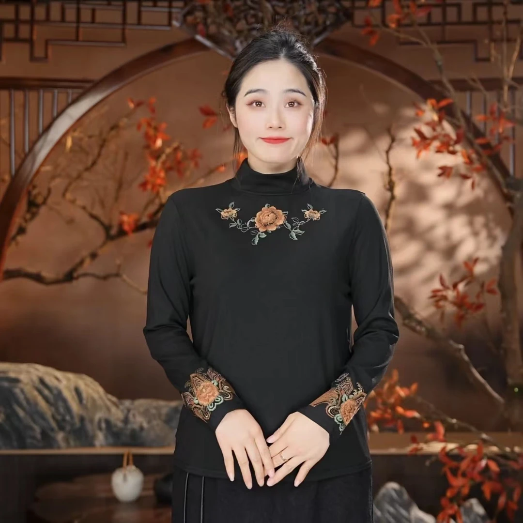 恨春迟春季新款重工刺绣休闲打底1843